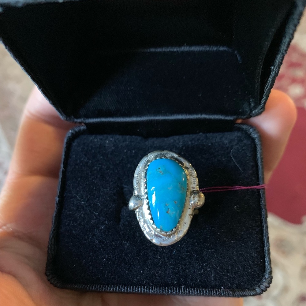 Sterling blue/turquoise diamond